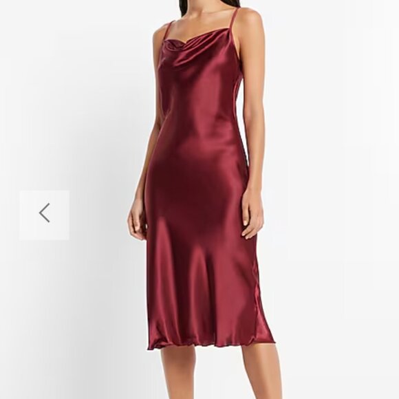 Express Satin Cowl Neck Strap Dress - Picture 4 of 4